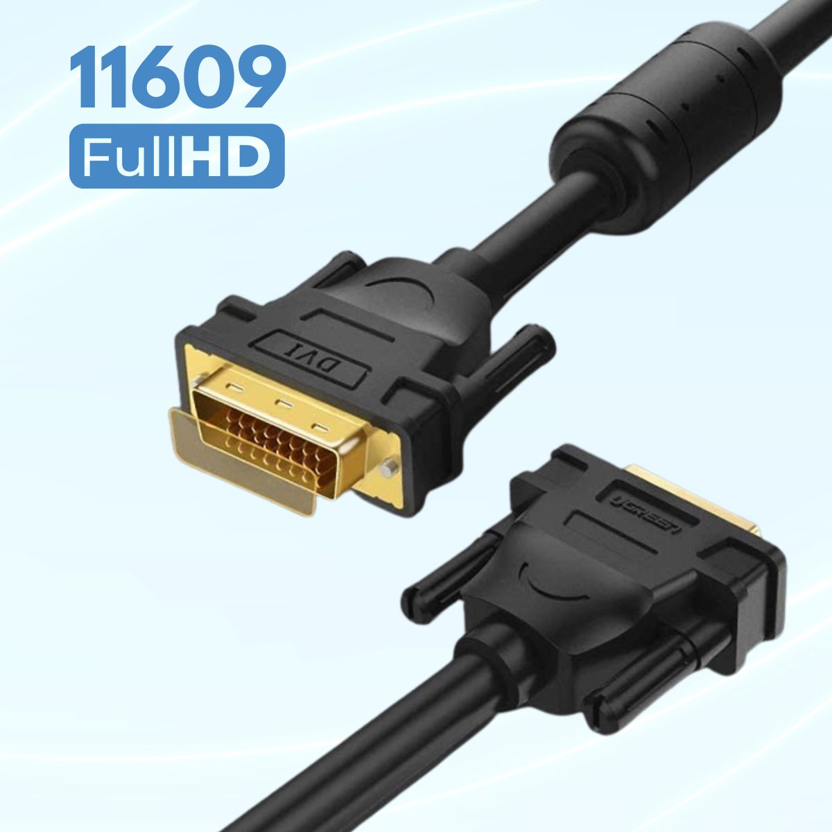 Cáp tín hiệu DVI 24+1 DV101 Ugreen 11609 10M màu Đen, Hỗ trợ độ phân giải Full HD