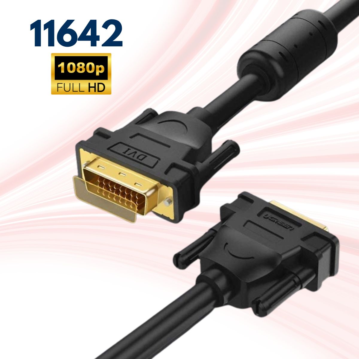 Cáp chuyển VGA to VGA Ugreen 11642 dài 12m, Hỗ trợ độ phân giải Full HD, Tương thích nhiều thiết bị