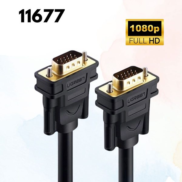 Cáp chuyển đổi DVI 24+5 sang VGA DV10 Ugreen 11677 2M màu đen, Độ phân giải 1080p, Đầu nối mạ vàng 24K