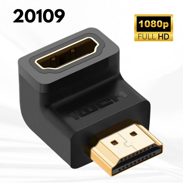 Đầu nối HDMI Ugreen 20109 bẻ góc 90 độ, Hỗ trợ độ phân giải 4K, Màu đen cao cấp