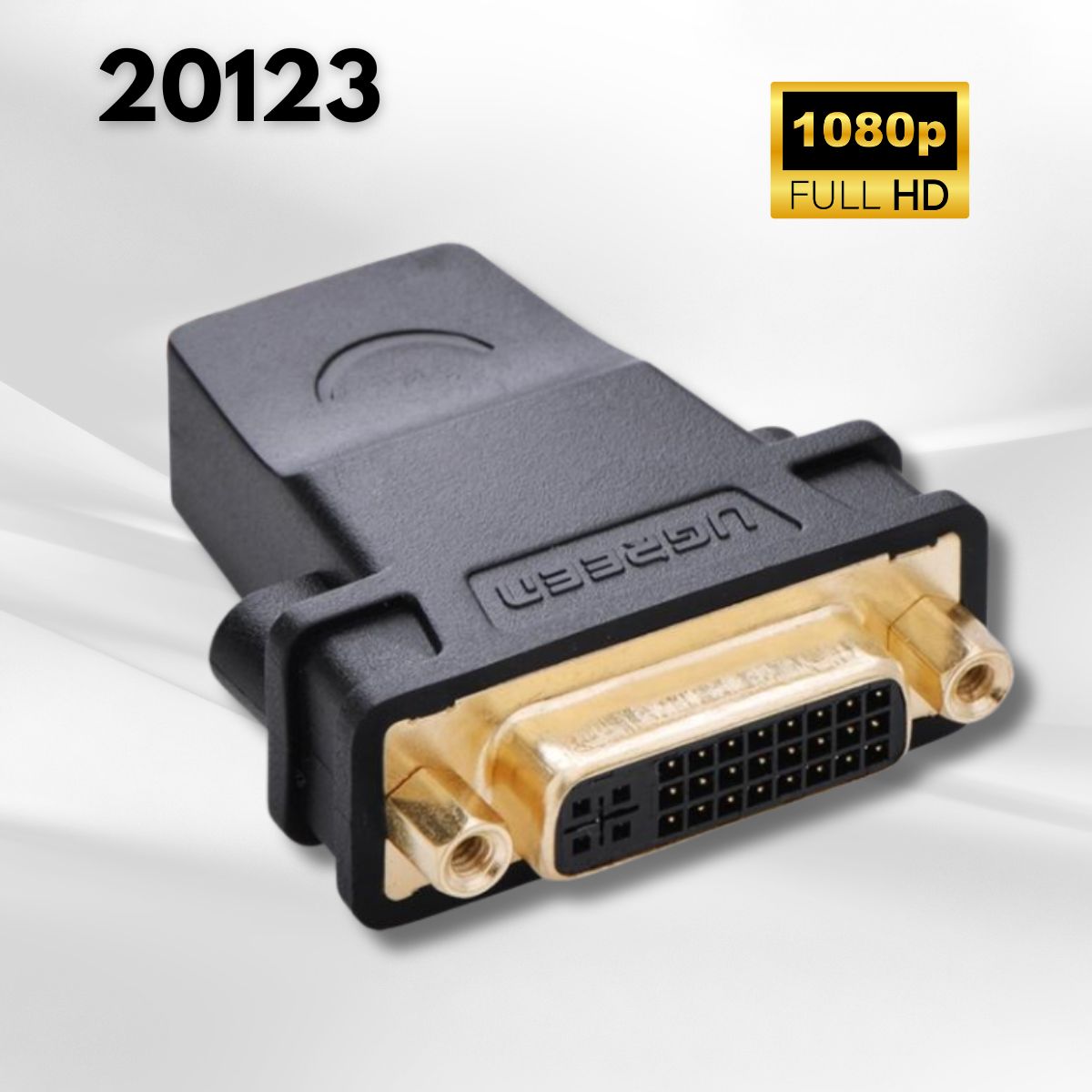 Đầu chuyển đổi HDMI sang DVI 24+5 âm Ugreen 20123 Màu đen, Đồng nguyên chất, Đầu kim mạ vàng 24K