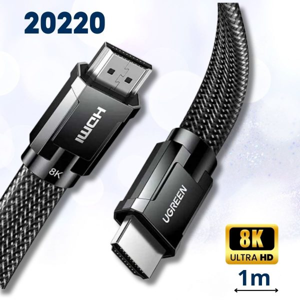 Cáp bện hợp kim kẽm Ugreen 20220 HDMI M/M dài 1m độ phân giải cực cao 8K 60Hz và 4K 120Hz HD145