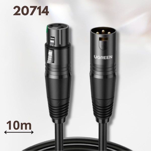 Dây Nối Dài MIC Ugreen 20714 XLR Canon Ugreen 20714 10m Màu đen chính hãng