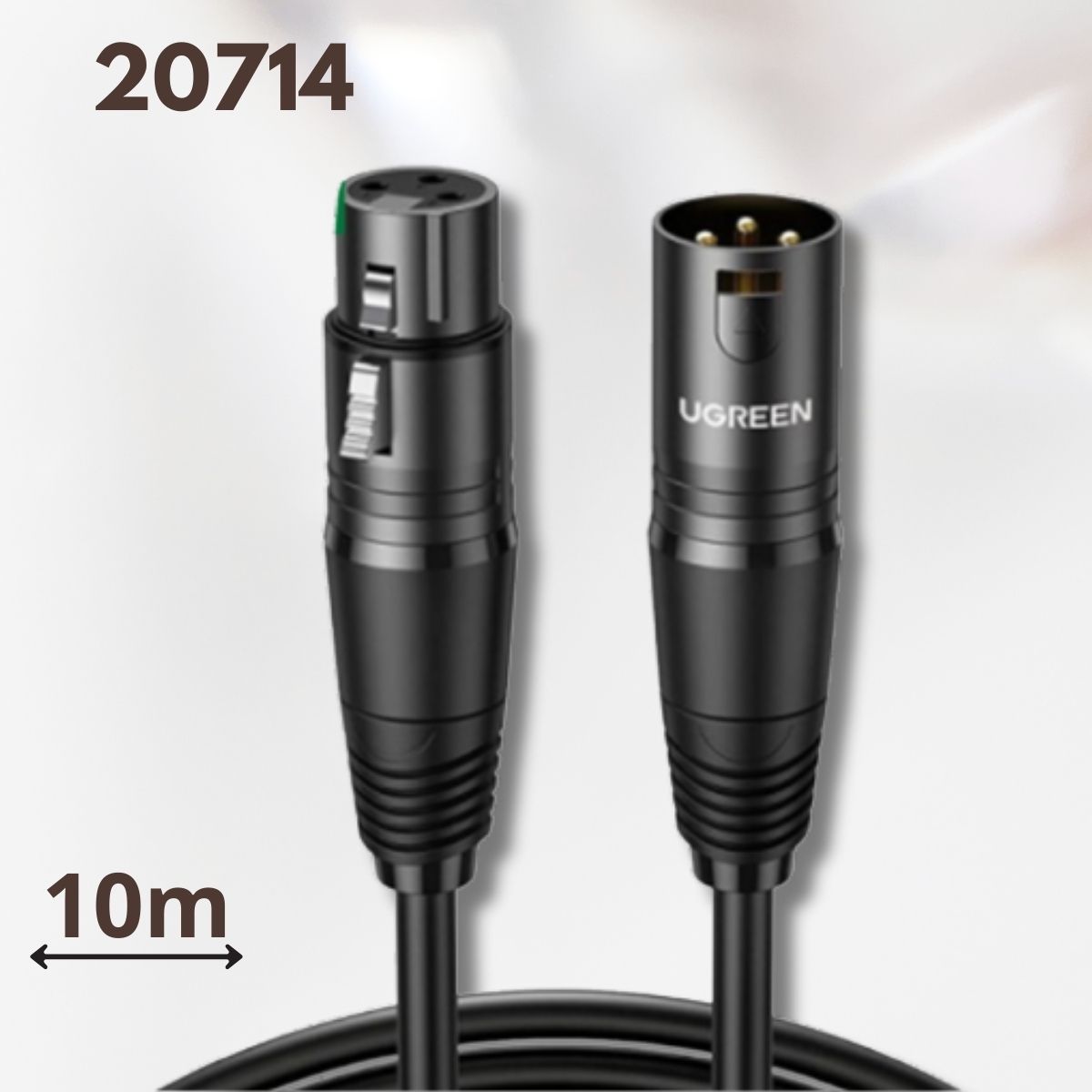 Dây Nối Dài MIC Ugreen 20714 XLR Canon Ugreen 20714 10m Màu đen chính hãng