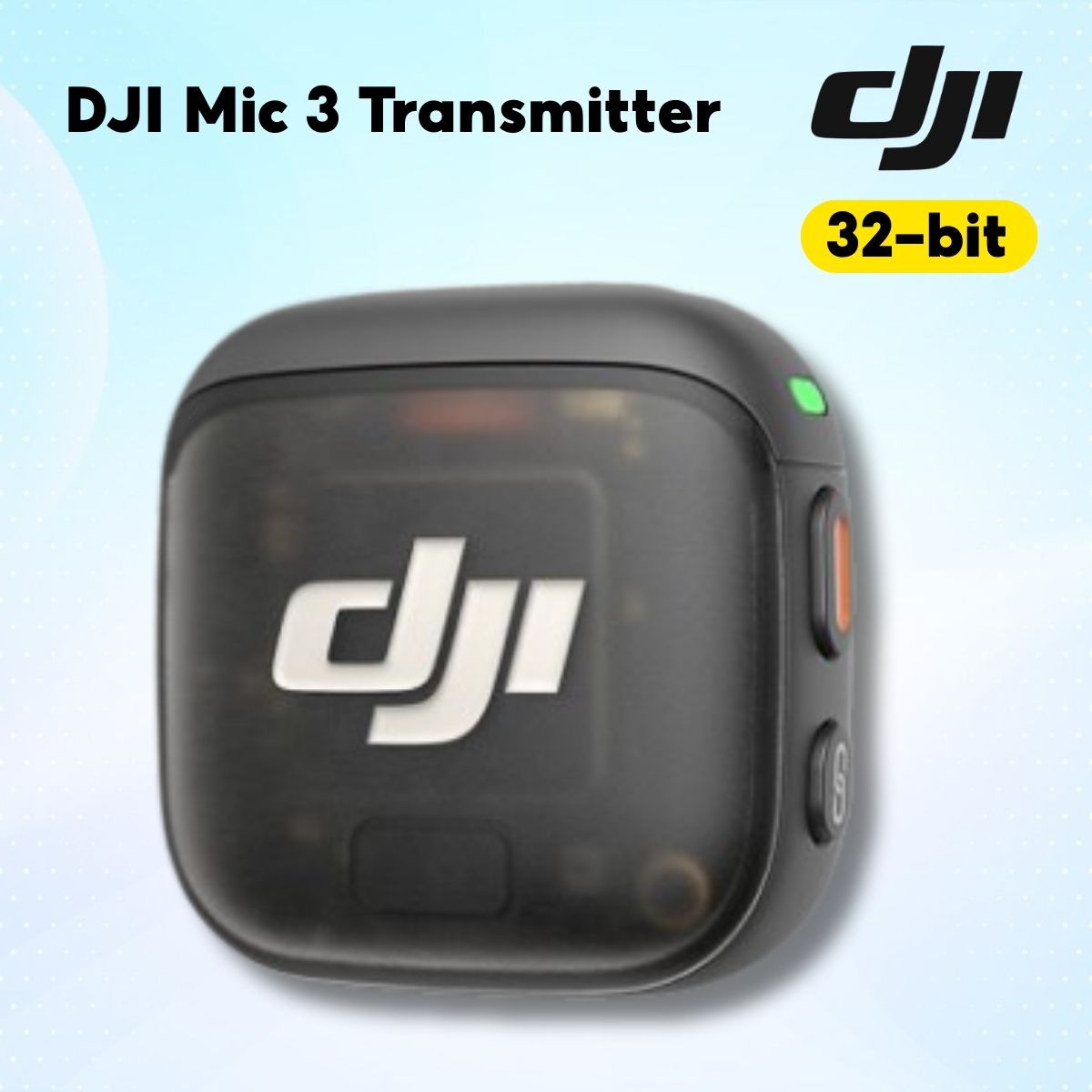 Bộ  thu âm Mic 3 Transmitter DJI Ghi âm 32-bit, Khử ồn, Chống nhiễu băng tần kép, Thời gian sử dụng 8 tiếng