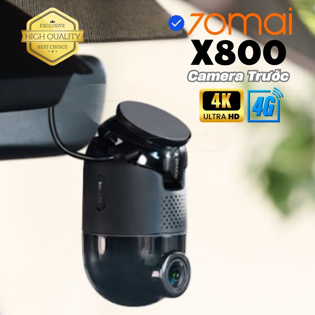 Camera hành trình 70mai 4K Omni X800 (Bản trước)  Xoay 360°, Wi-Fi & Bluetooth, Phát hiện chuyển động AI 2.0, Điều khiển giọng nói