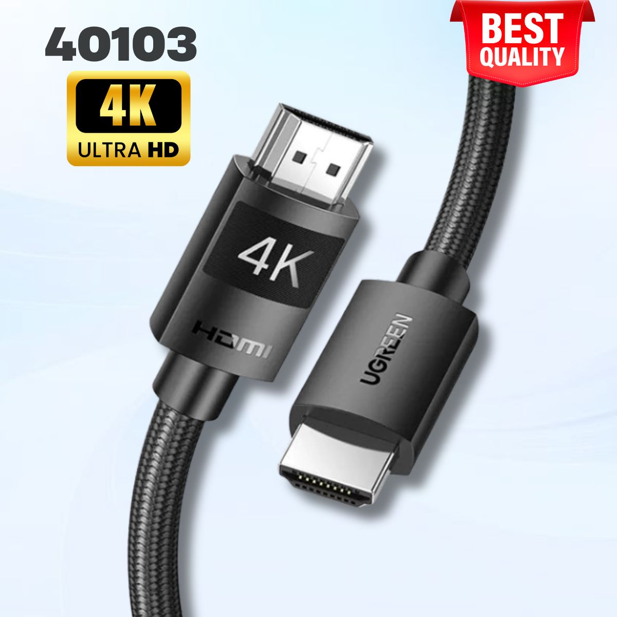 Cáp HDMI 4K dài 5m Ugreen 40103 HD119 Hỗ trợ ARC, Băng thông 10.2Gbps, Kết nối nhiều thiết bị
