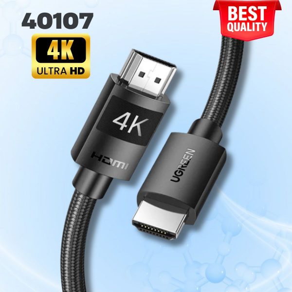 Cáp HDMI 1.4 dài 25M Ugreen 40107 bọc nylon, Hỗ trợ độ phân giải 4K@30Hz, Có IC khuếch đại