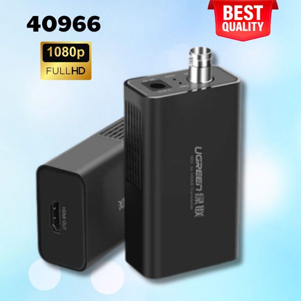 Bộ chuyển 3G HDMI sang SDI Ugreen 40966 CM132 màu đen, Hỗ trợ 1080P, Chipset IT6604