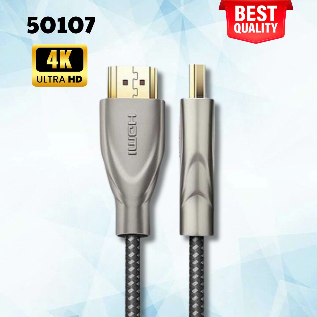 Cáp tín hiệu HDMI chuẩn 2.0 Ugreen 50107 HD131 dài 1.5m, Dây bọc lưới, Đầu hợp kim cao cấp
