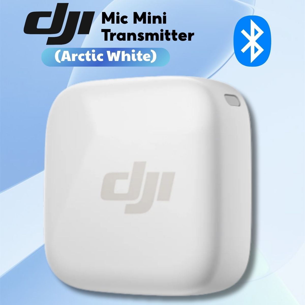 Mic không dây DJI Mic Transmitter (Arctic White) Kết nối Bluetooth 5.3, Truyền tối đa 400m, Sạc nhanh