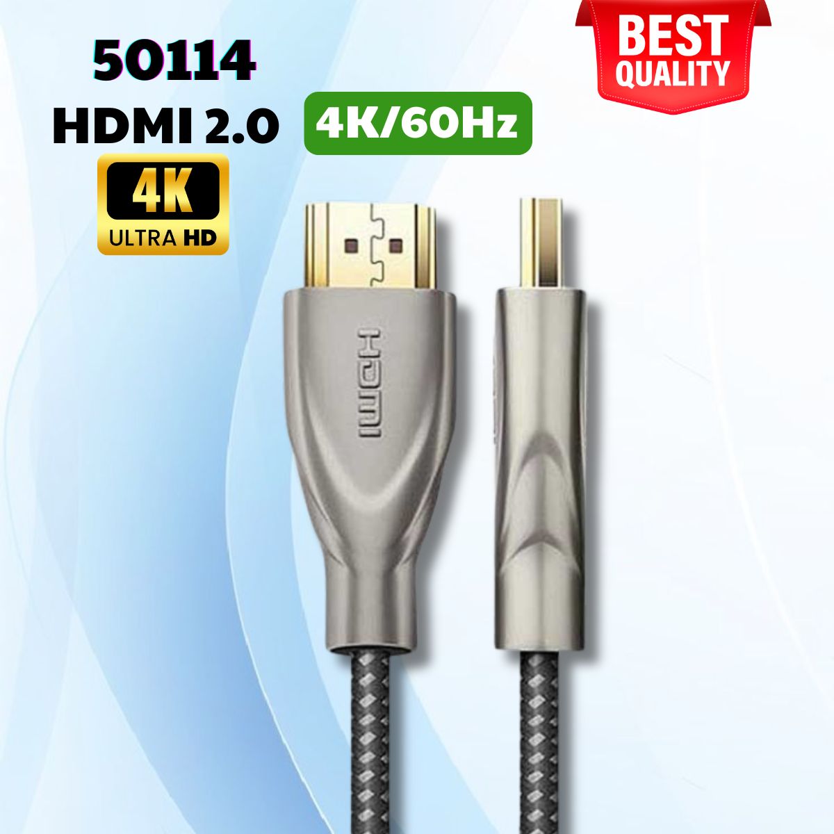Cable HDMI 2.0 Ugreen 50114 Dài 15m Carbon Fiber Zinc Alloy HD131 3D 4K@60Hz
