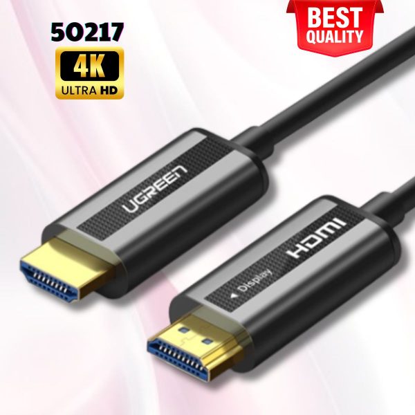 Cáp HDMI 2.0 Ugreen 50217 sợi quang hợp kim kẽm 30m, Hỗ trợ 4K/60Hz cao cấp
