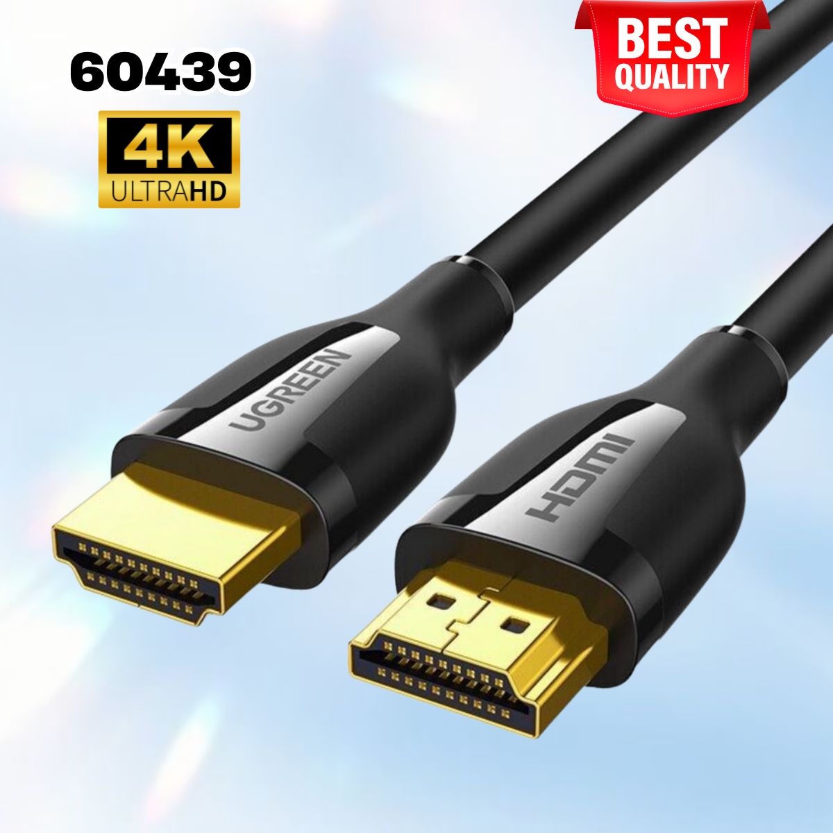 Cáp dữ liệu HDMI 2.0 Ugreen 60439 Truyền âm thanh hình ảnh dài 1.5M,Độ phân giải 4K@60Hz, Hỗ trợ ARC