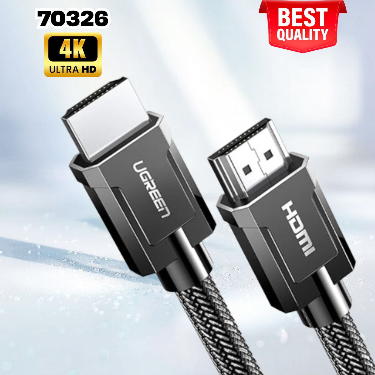 Ugreen 70326 Cáp HDMI 2.0 dài 5m chuẩn 4K@60Hz, Giảm độ trễ hiệu quả
