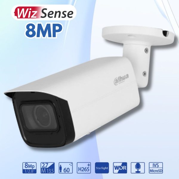 Dahua DH-IPC-HFW3841T-ZAS-S2 - Camera Bullet 8MP, Ống kính Varifocal 2.7–13.5 mm, Hồng ngoại 60m, Tích hợp Mic