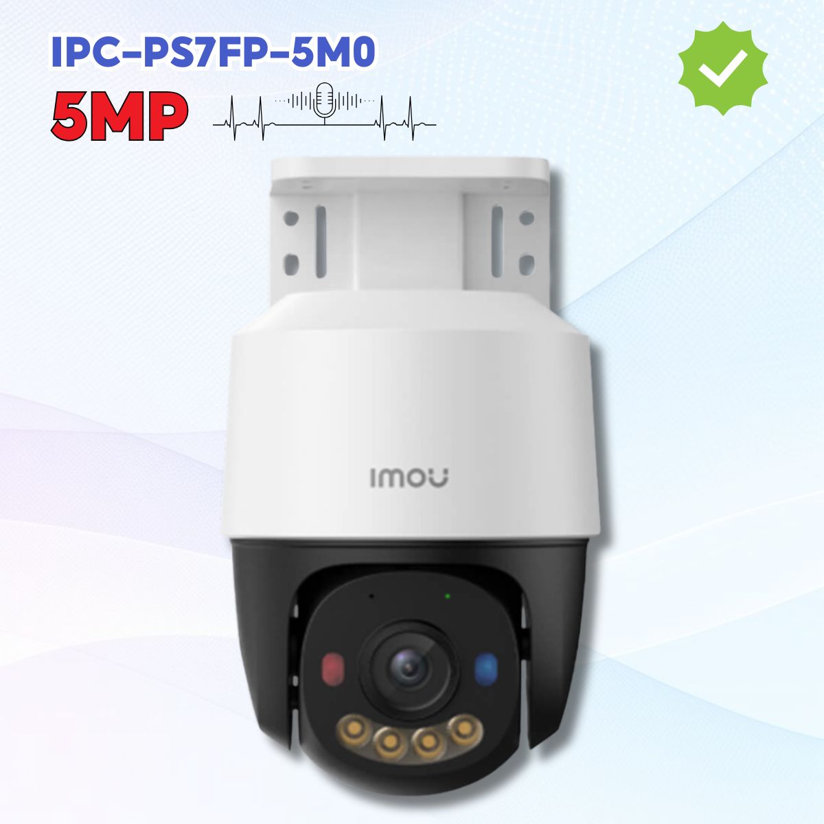 Camera Imou IPC-PS7FP-5M0 5MP, PT, Đàm thoại 2 chiều, Báo động nháy xanh - đỏ, Hỗ trợ PoE