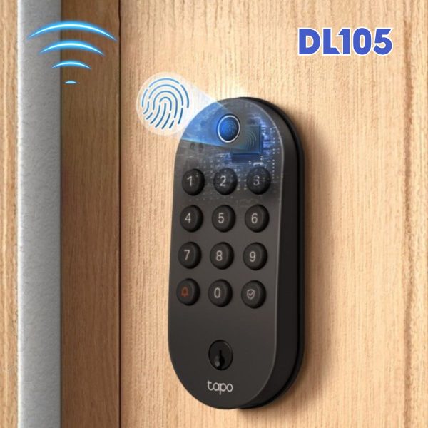 Tapo DL105 - Khóa thông minh Wi-Fi Lưu 100 vân tay, Đàm thoại & Cảnh báo thời gian thực, Hỗ trợ Alexa & Google Home, Quản lý truy cập từ xa