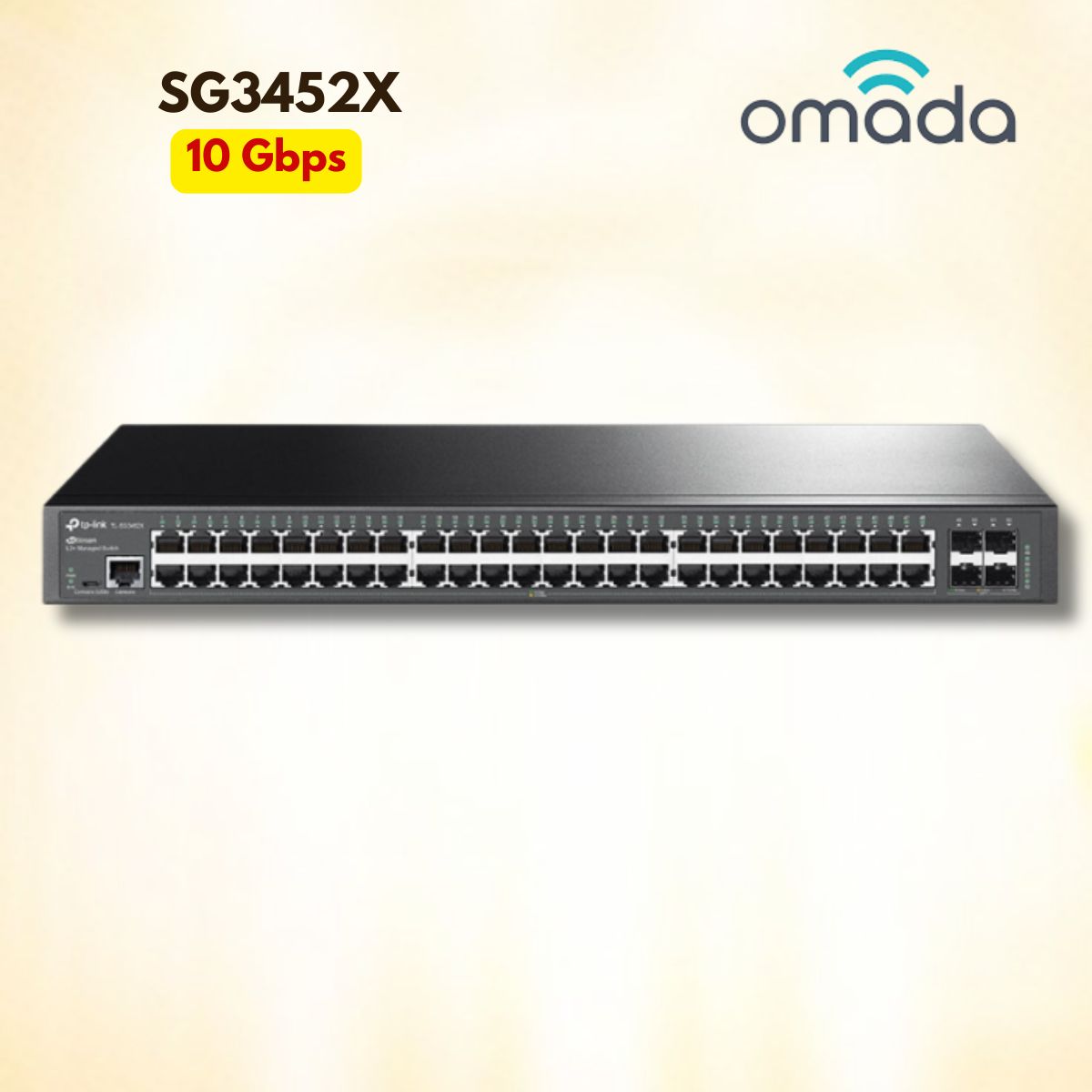 Switch L2+ Managed 48 Cổng Gigabit Omada SG3452X 4 Khe 10G SFP+, Kết nối Uplink 10G, Quản lý đám mây tập trung
