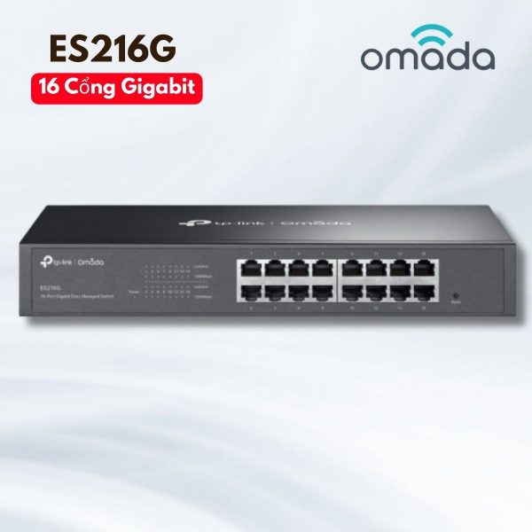 Switch Easy Managed TP-Link Omada ES216G 16 cổng RJ45 10/100/1000 Mbps, Hỗ trợ VLAN, Quản lý Cloud