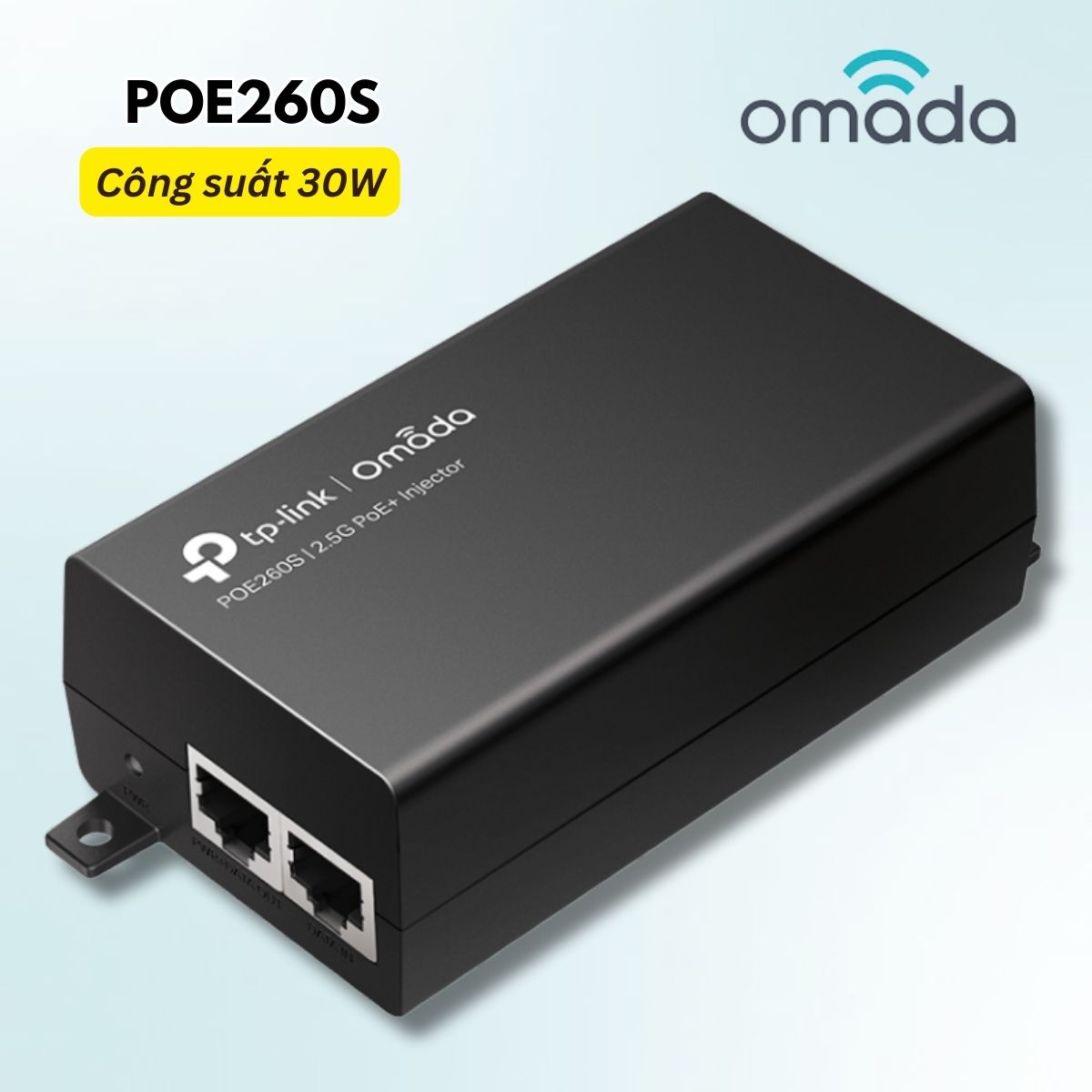 Bộ cấp nguồn PoE+ 2.5G Omada POE260S, Công suất 30W, Băng Thông 2.5 Gbps, Chuẩn 802.3at/af, Plug & Play,