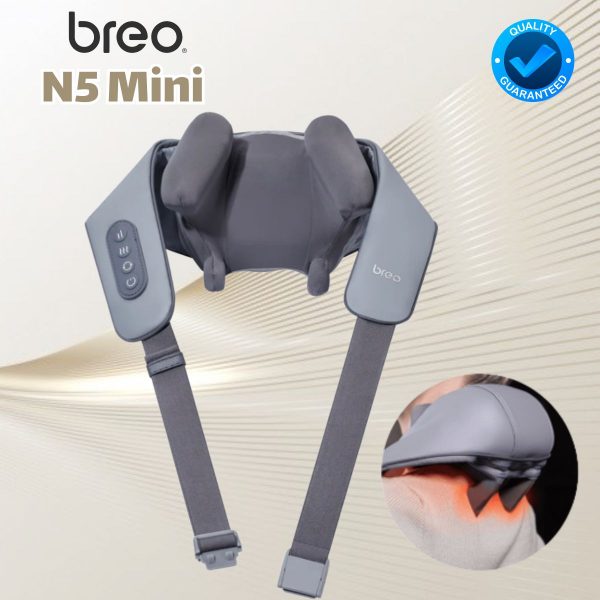 Máy Massage cổ vai gáy Breo N5 Mini Massage 3D, 6 đầu xoay, Công nghệ sưởi ấm NTC, Chế độ rảnh tay, Pin Lithium-ion