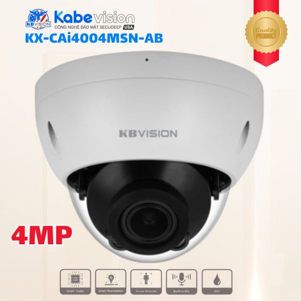 Camera IP Dome Kabevision KX-CAi4004MSN-AB 4MP, Ống kính Motorized, Cảm biến Sony, Phân biệt người & xe, Công nghệ Starlight