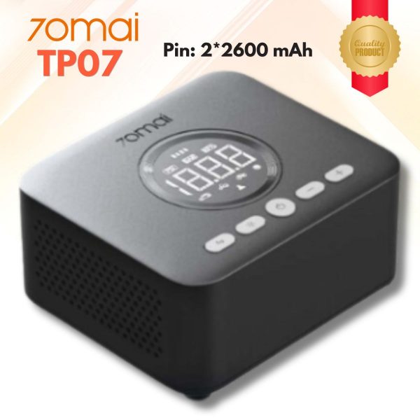 Bơm lốp ô tô 70mai TP07 - 5 chế độ bơm linh hoạt, Tốc độ nhanh hơn 50%, 2 đèn LED chiếu sáng, Tự động ngắt