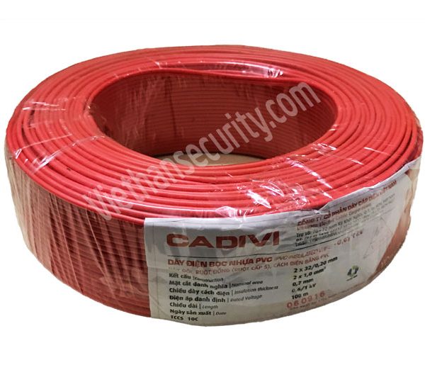 Dây điện đôi Cadivi 2 x 16 ( cuộn 100m) chuyên sử dụng cho camera và các thiết bị điện