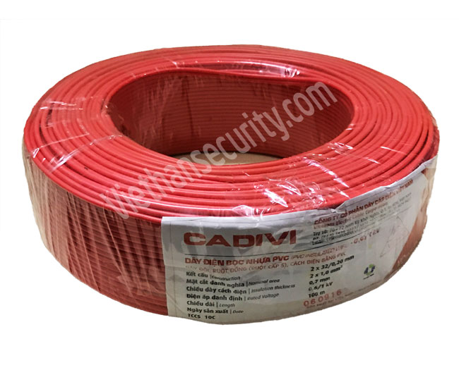 Dây điện đôi Cadivi 2 x 16 ( cuộn 100m) chuyên sử dụng cho camera và các thiết bị điện