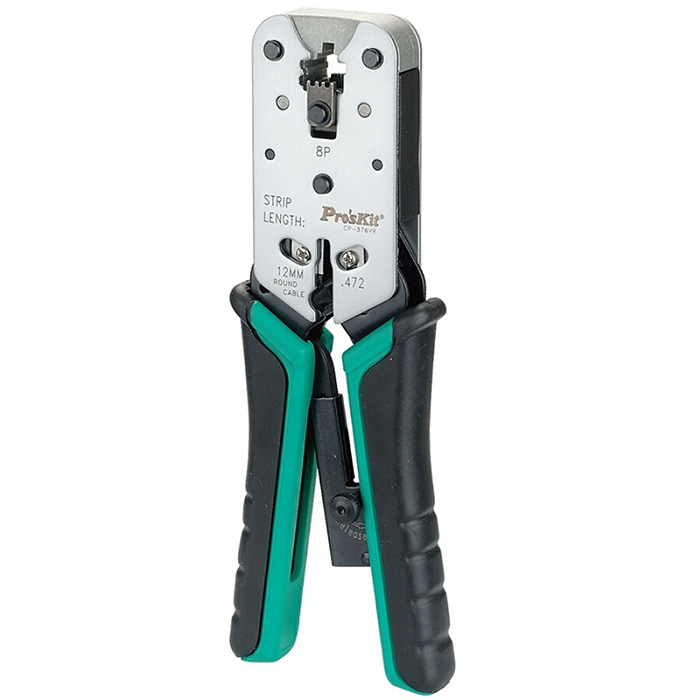 Kềm Kìm bấm mạng loại tốt Pro'skit CP-376VR thân làm bằng thép carbon, dùng để cắt, tuốt vỏ dây mạng RJ45, xuất xứ đài loan
