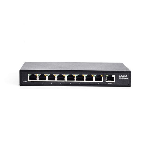 Thiết bị mạng HUB Switch Ruijie RG-S1809-P ổ chia mạng 8 cổng 10/100BASE-T