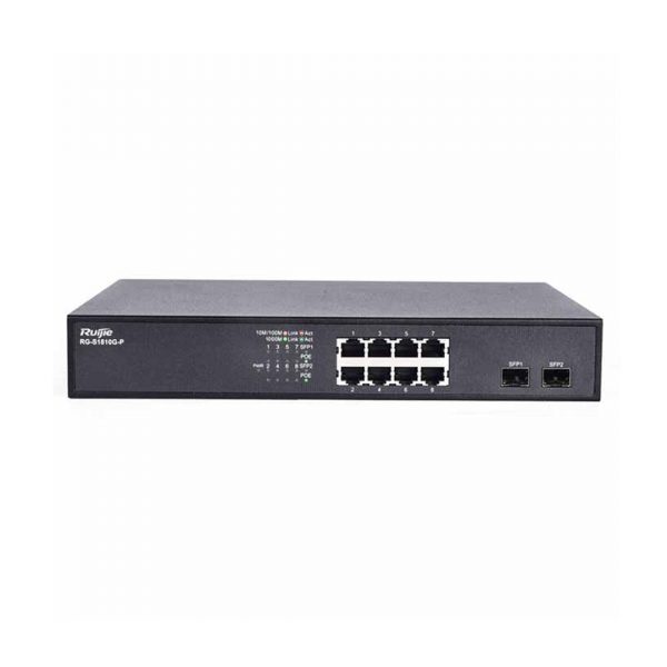 Thiết bị mạng HUB Switch Ruijie RG-S1810G-P ổ chia mạng 8 cổng 10/100BASE-T