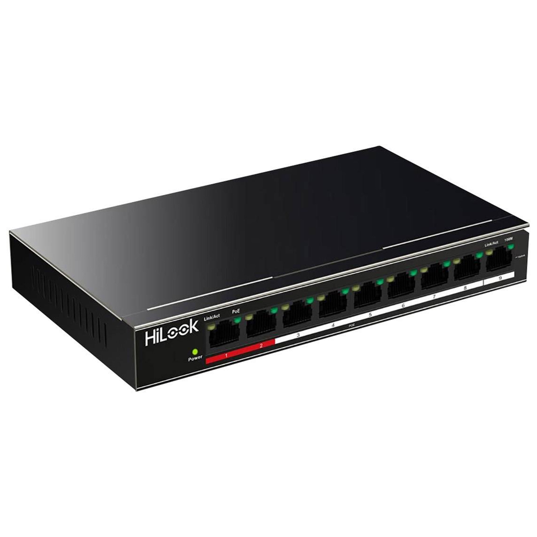 Switch PoE 8 Port HiLook NS-0109P-60(B) 100Mbps, công suất PoE 60W , 1 cổng uplink 100M