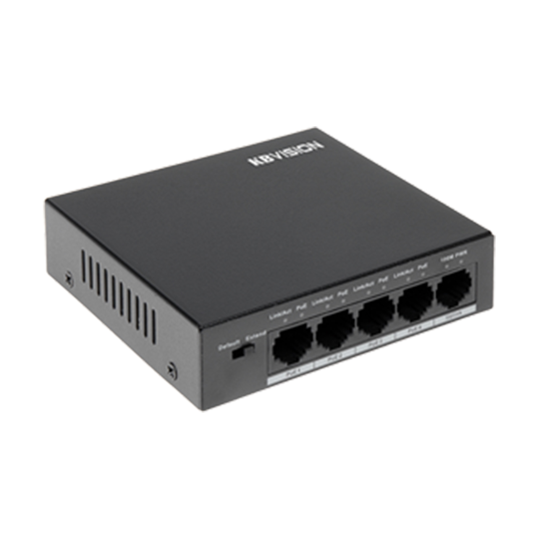 Thiết bị mạng HUB -SWITCH POE Kbvision KX-ASW04P1 (4 x 10/100Mbps PoE Ports + 1 x 100Mbps Uplink port)