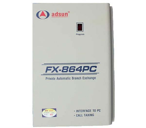 Tổng đài ADSUN FX856PC cấu hình 8 trung kế vào 56 máy nhánh ra