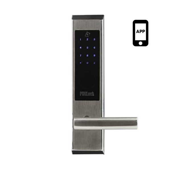 Khóa cửa điện tử smart lock PHGLock KR7203 thẻ MI, mật mã và chìa khóa cơ (Tùy chọn APP, màu bạc)
