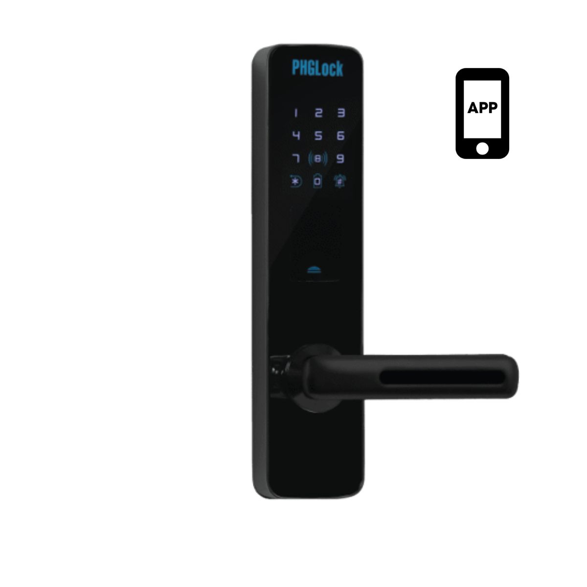 Khóa cửa điện tử cho căn hộ dùng thẻ MI, mật mã & chìa khóa cơ PHGLock KR7155 (Tùy chọn APP)
