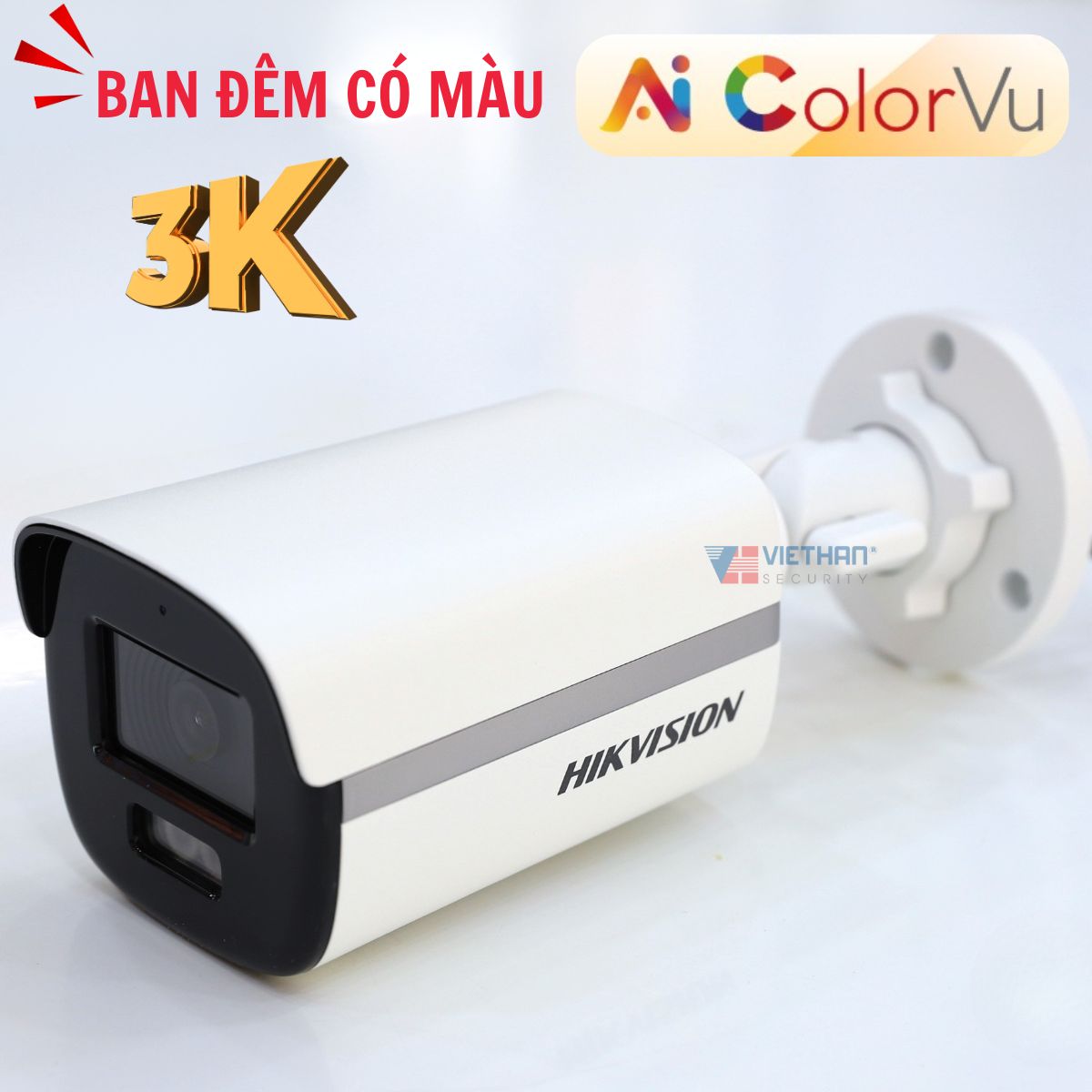 Camera Hikvision ColorVu DS-2CE12KF0T-FS 5MP, đèn LED 40m, tích hợp mic thu âm