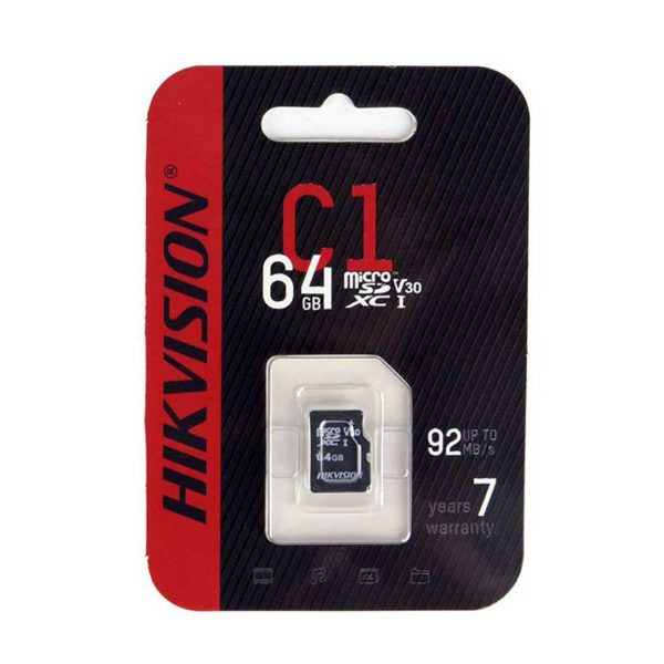 Thẻ nhớ Hikvision HS-TF-C1(STD)/64G/Adapter 64GB, tốc độ đọc 92MB/s, tốc độ ghi 30MB/s