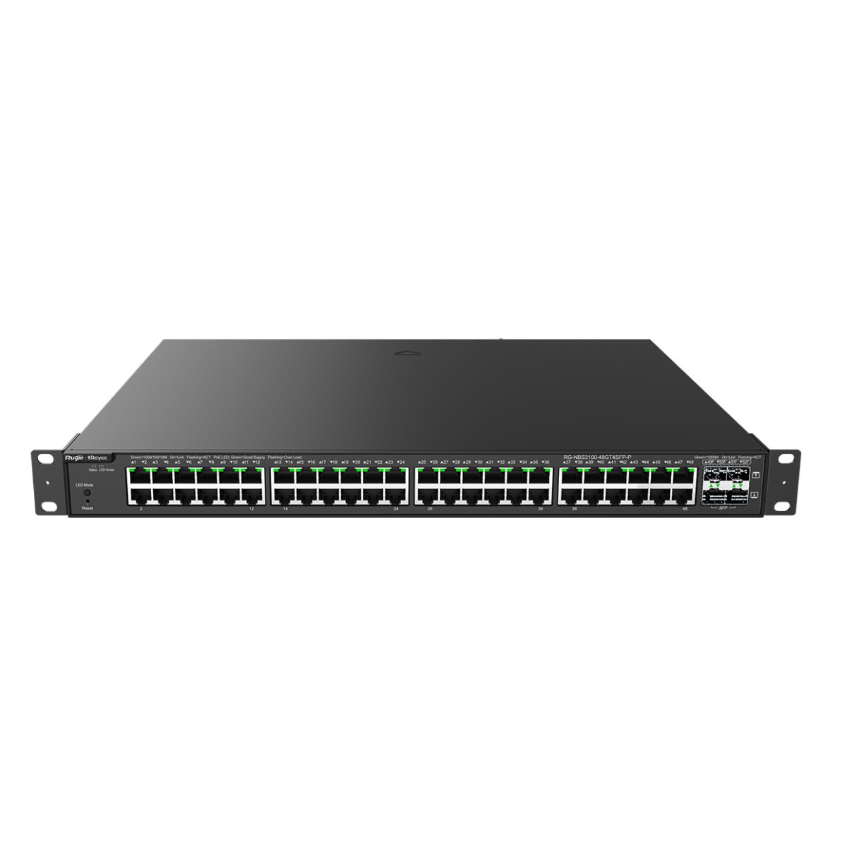 Switch 48 cổng Ruijie RG-NBS3100-48GT4SFP-P 48 cổng 10/100/1000Base-T, 4 cổng SFP, cổng suất PoE 370W