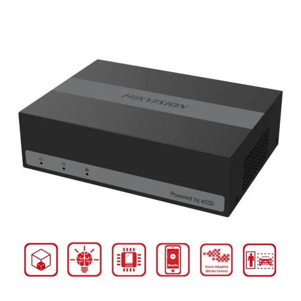 Đầu ghi hình Hybrid TVI - IP 5Mp Hikvision iDS-E08HQHI-B 8 kênh,  chống báo động giả, ổ cứng eSSD 1TB