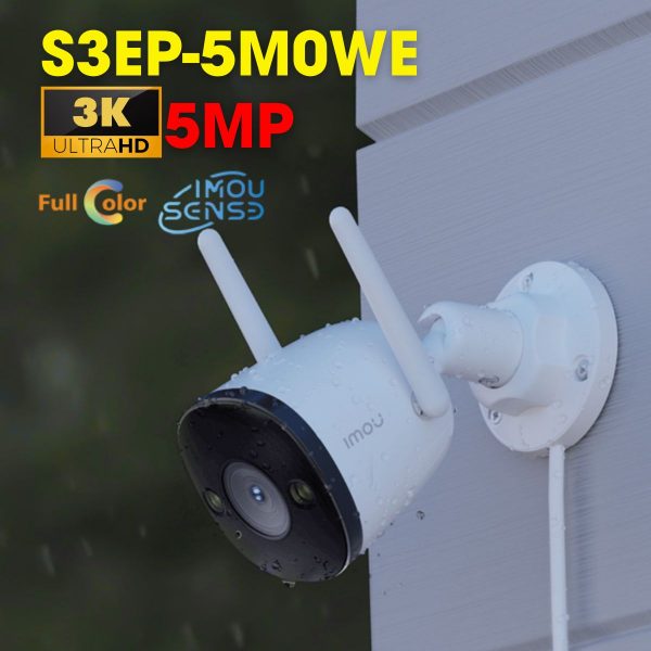 Camera IP thân ngoài trời IMOU IPC-S3EP-5M0WE 5Mp 3K, hồng ngoại 30m, đàm thoại 2 chiều