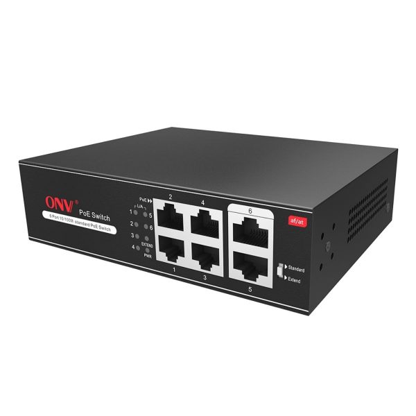 Switch PoE 6 cổng ONV H1064PSD 10/100Base-TX, khoảng cách truyền 250m