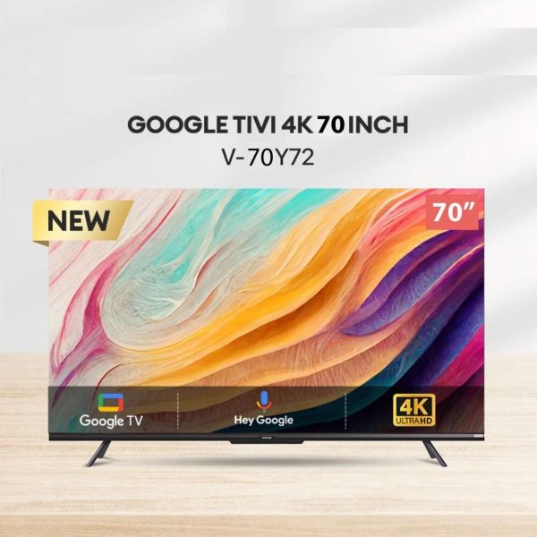 Google tivi thông minh 70inch 4K UHD COOCAA 70Y72 điều khiển bằng giọng nói, màn hình LED