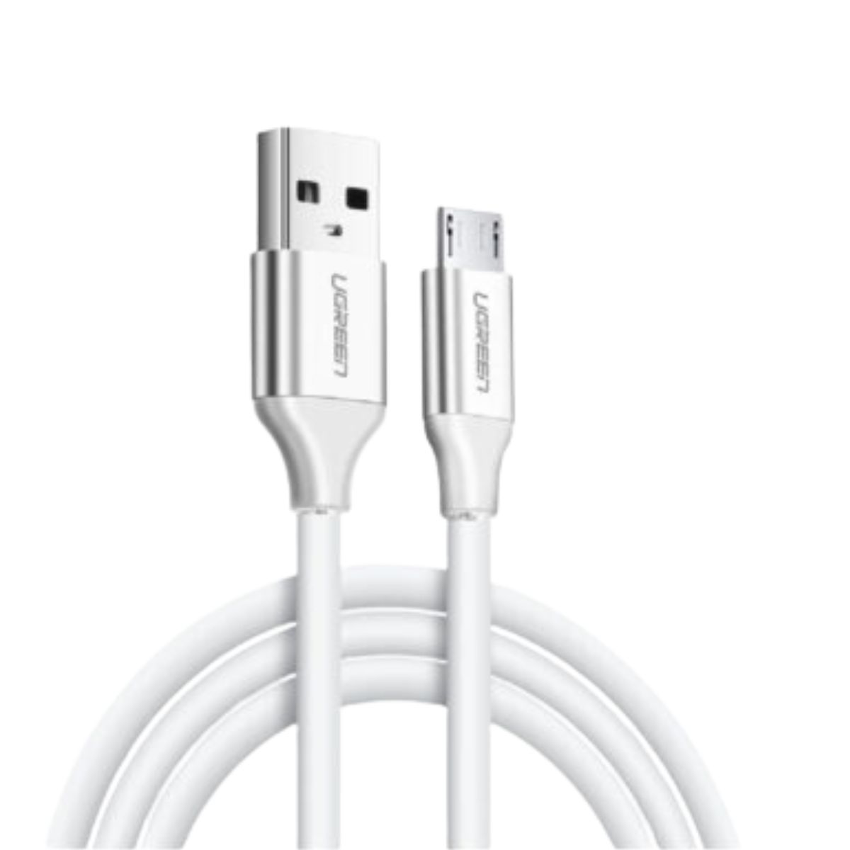 Cáp sạc nhanh truyền dữ liệu Micro USB Ugreen 60140 US289 chiều dài 50cm, màu trắng, Sạc nhanh 2A