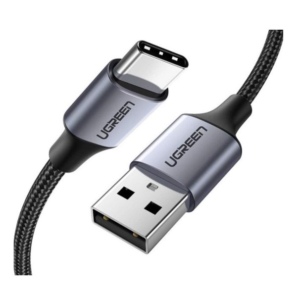 Cáp sạc nhanh 2m, 3A Type C Ugreen 60128 US288 mạ niken, USB 2.0 sang Type-C