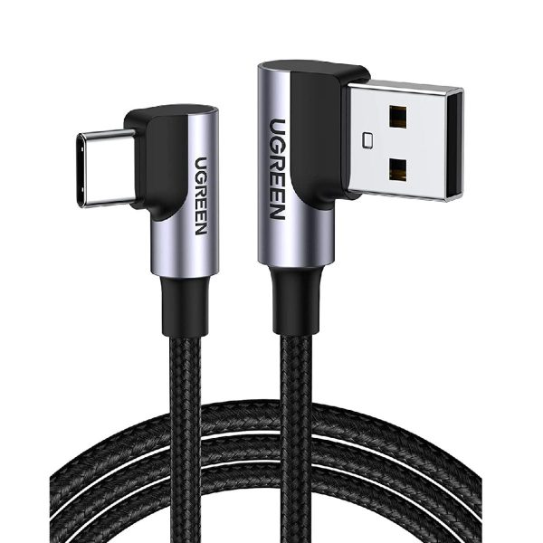 Cáp sạc nhanh type C vuông góc Ugreen 70875 US176 chiều dài 3m, màu đen