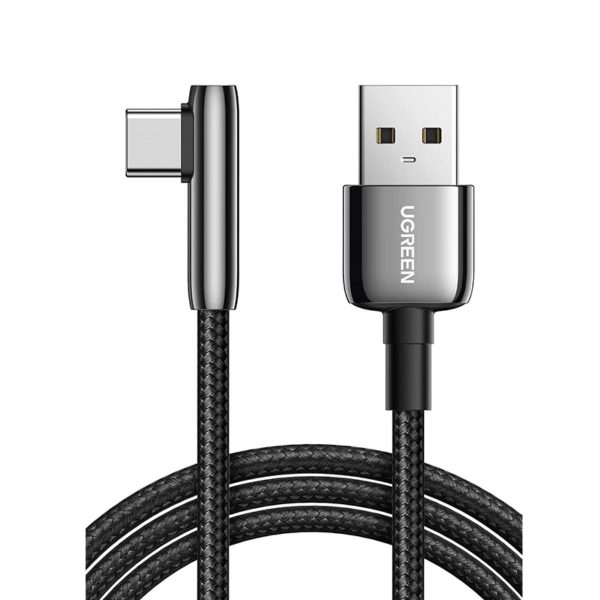 Cáp sạc nhanh USB Type-C bẻ góc Ugreen 70413 US313 chiều dài 1m, vỏ hợp kim kẽm