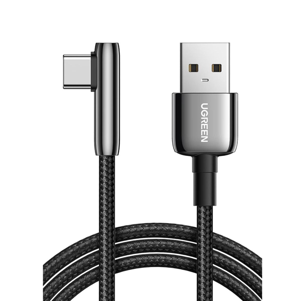 Cáp sạc nhanh USB Type-C bẻ góc Ugreen 70413 US313 chiều dài 1m, vỏ hợp kim kẽm